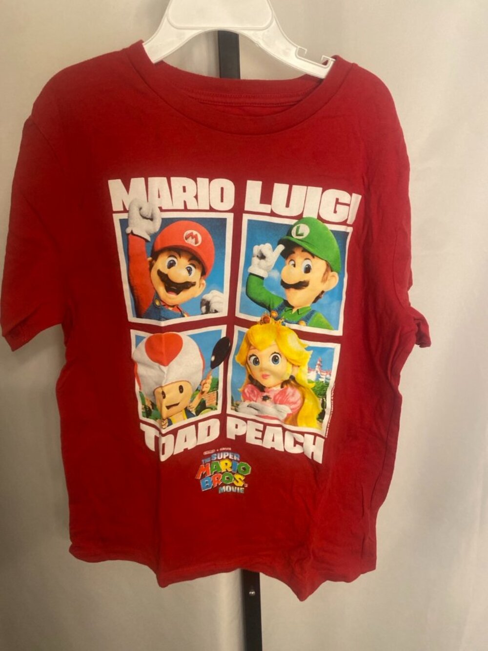 Old Navy Super Mario Bros Movie Graphic T Shirt Kids Large Red Nintendo Tee